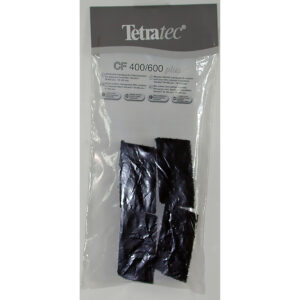 Tetratec CF 400/600 Plus actief koolstof filterspons voor aquarium binnenfilters, verpakking met twee zwarte filtermedia